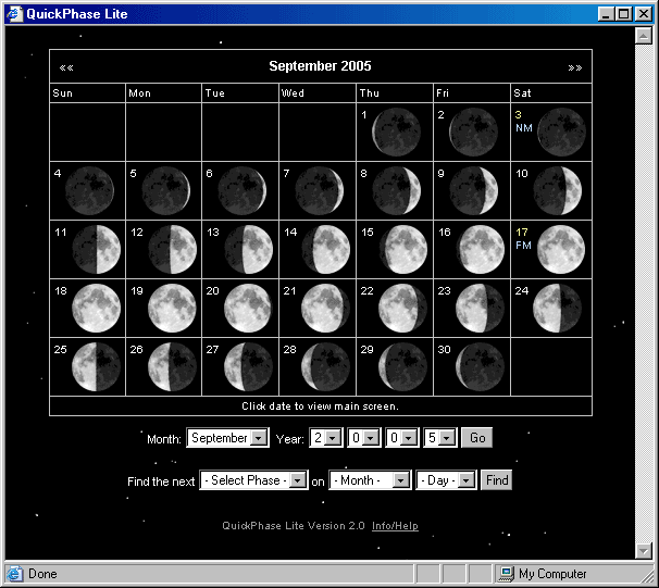 Moon Phases Software